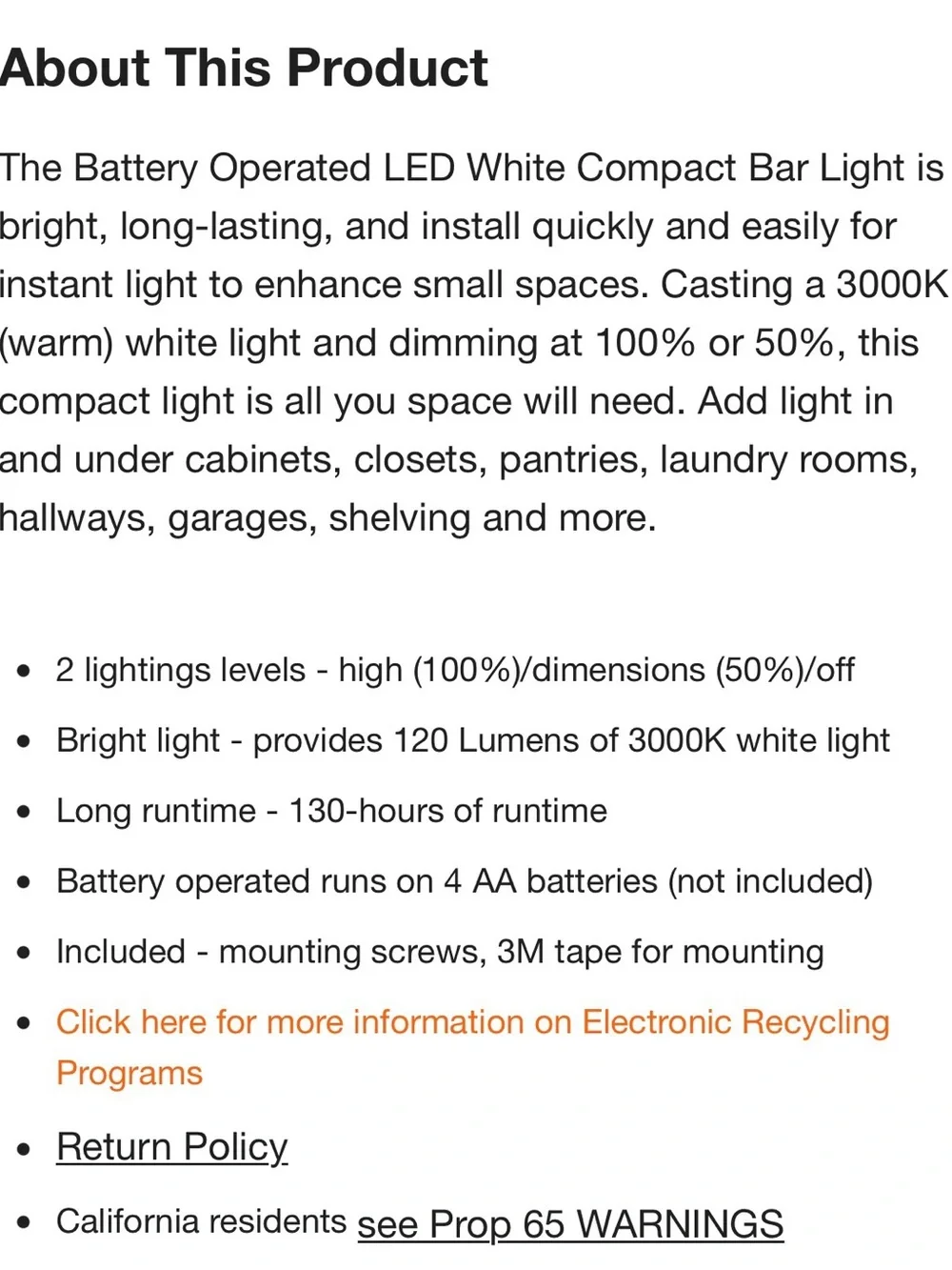 westek white led